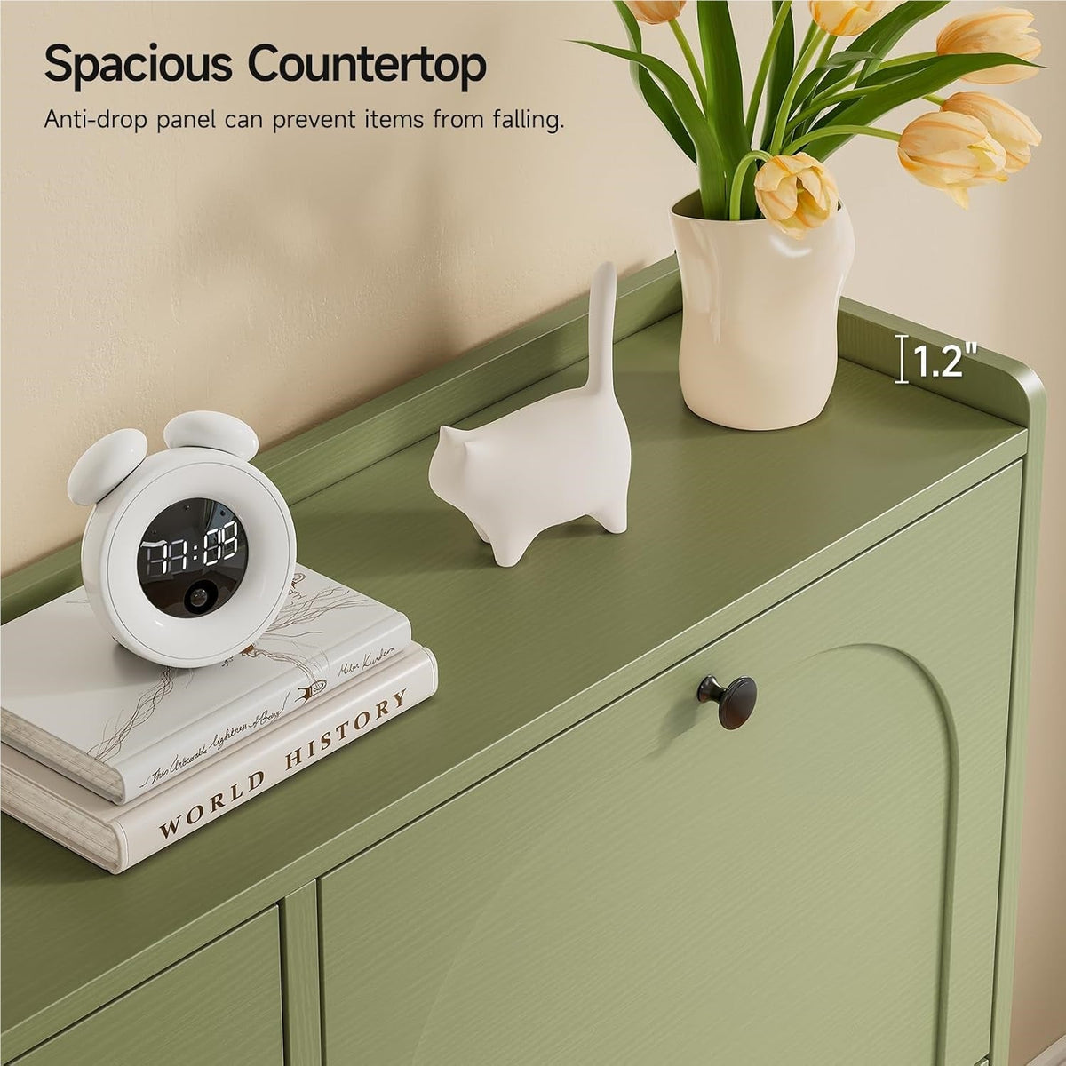 Narrow Shoe Cabinet with 4 Flip Drawers, 16-24 Pairs