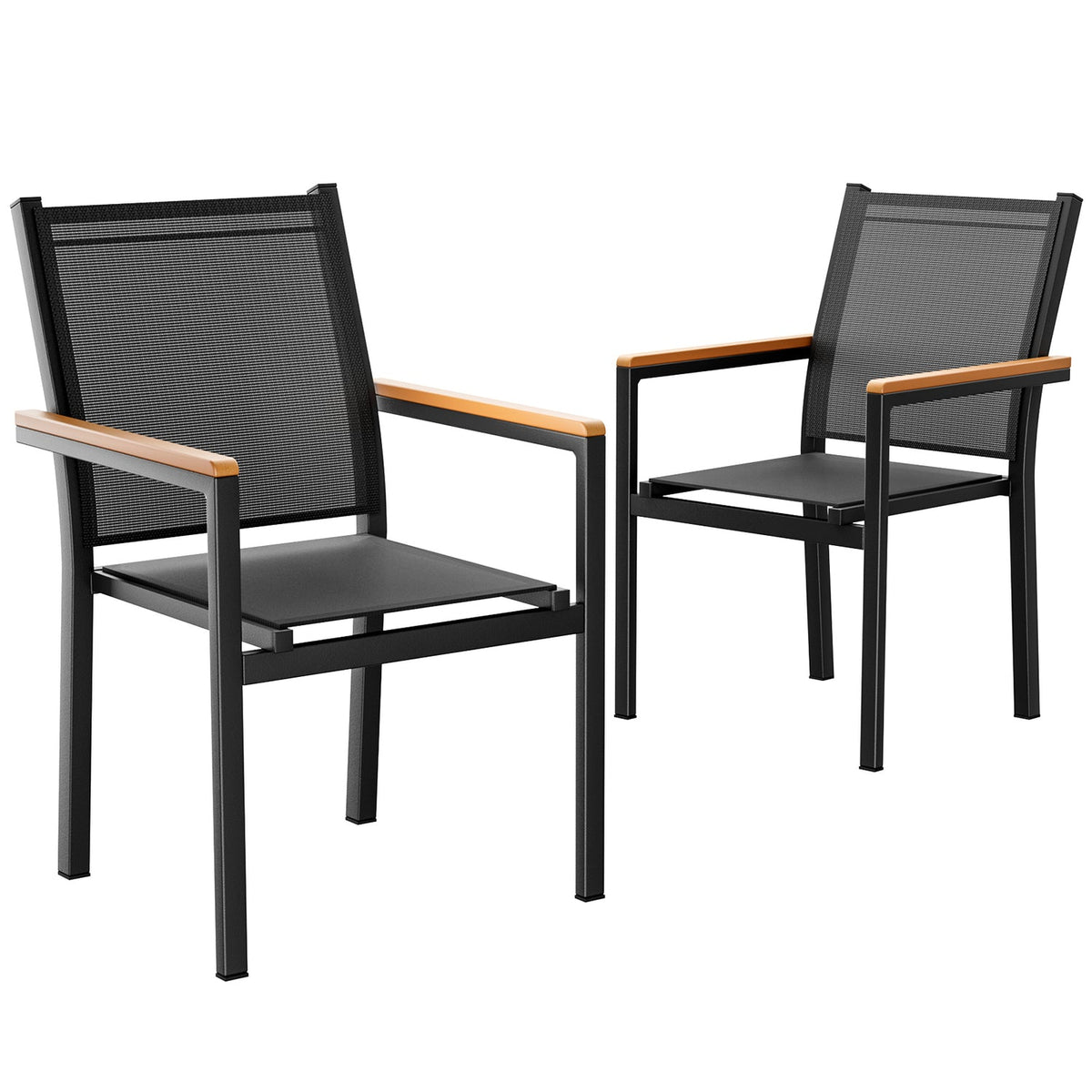 Stackable Outdoor Patio Dining Chairs, Set of 2 or 4