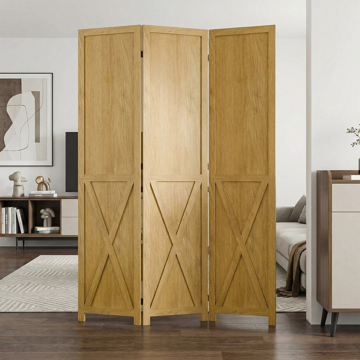 5.5 ft Solid Wood Folding Room Divider