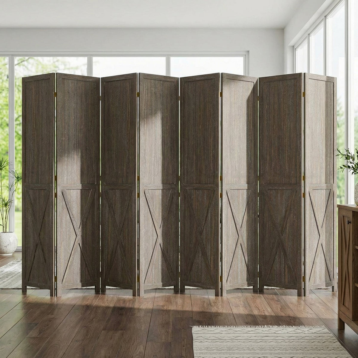 5.5 ft Solid Wood Folding Room Divider