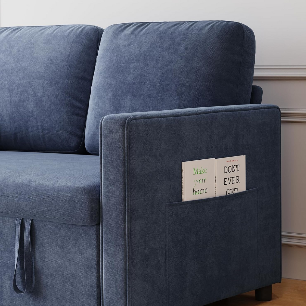 54" Chenille 3-in-1 Sleeper Sofa Bed with USB Ports