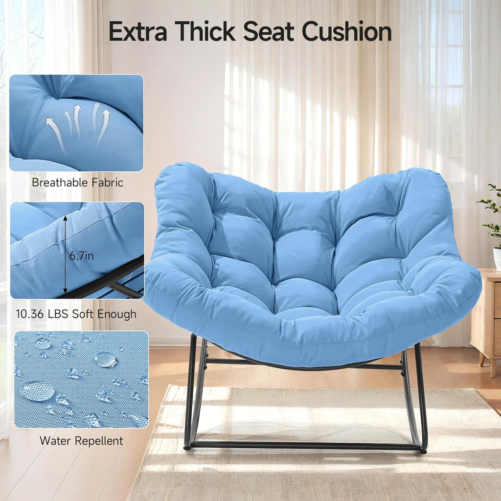 Papasan Rocking Egg Chair with Thick Cushion