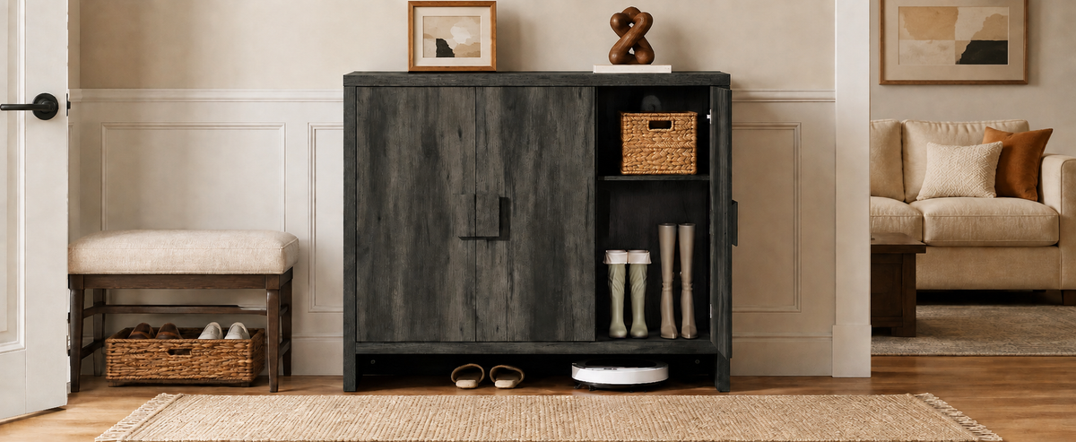 47 Inch Shoe Storage Cabinet for 30 Pairs