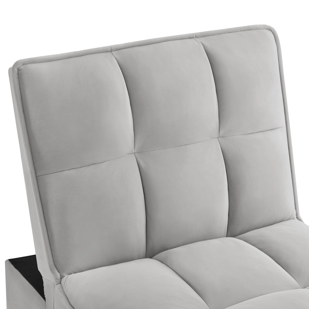 4-in-1 Single Sofa Bed with Storage Pockets, Gray