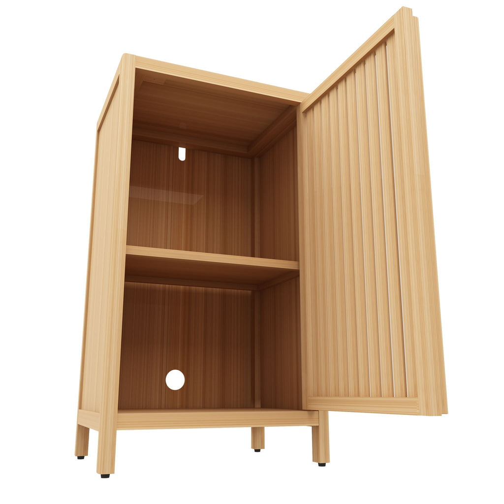 Bamboo Storage Cabinet with Door and Shelf, Natural