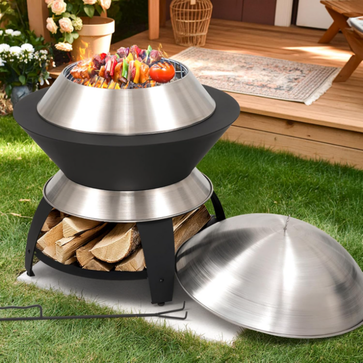 Stainless Steel Smokeless Wood Burning Fire Pit