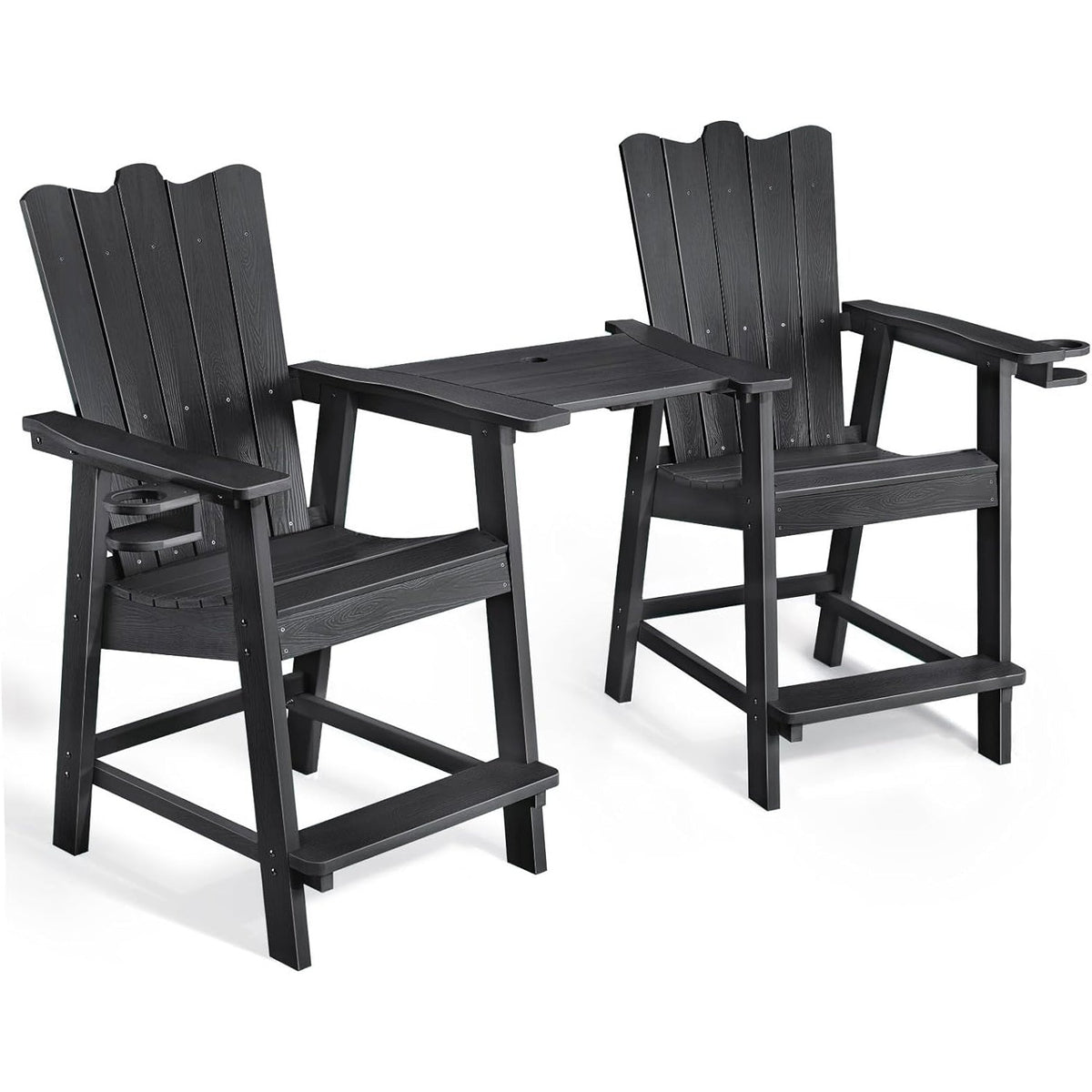 2-Piece Tall Adirondack Balcony Chair Set