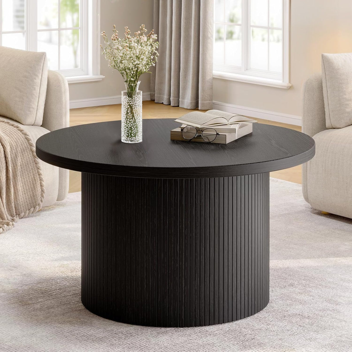 31.5 Inch Round Drum Coffee Table