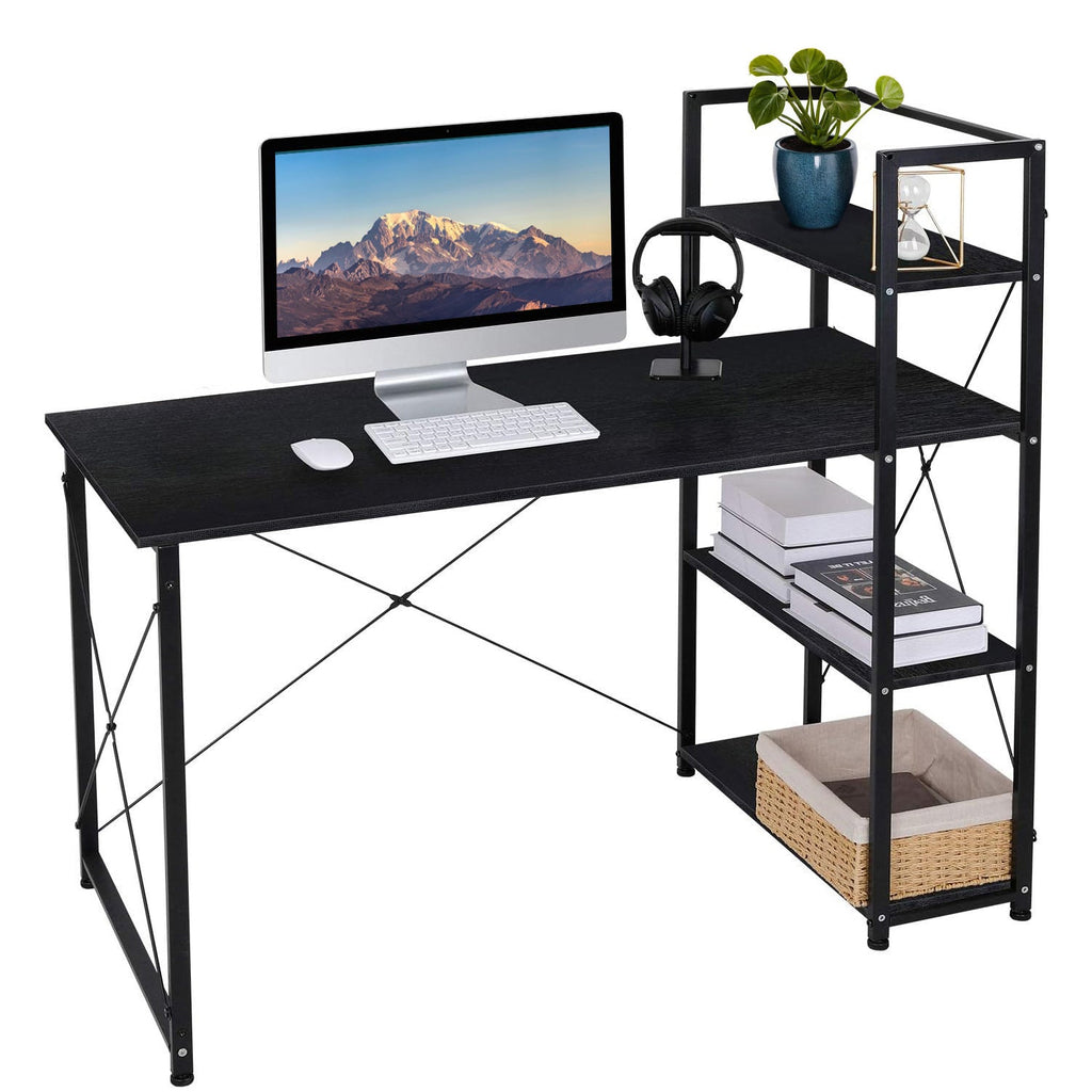 47 Inch Computer Desk with Reversible Bookshelf