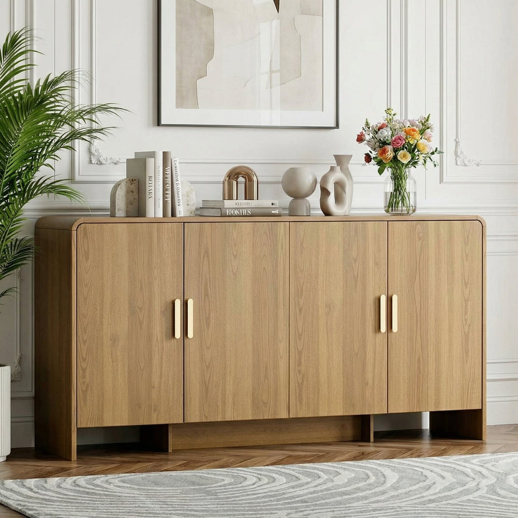 60 in Farmhouse Buffet Sideboard with 4 Doors