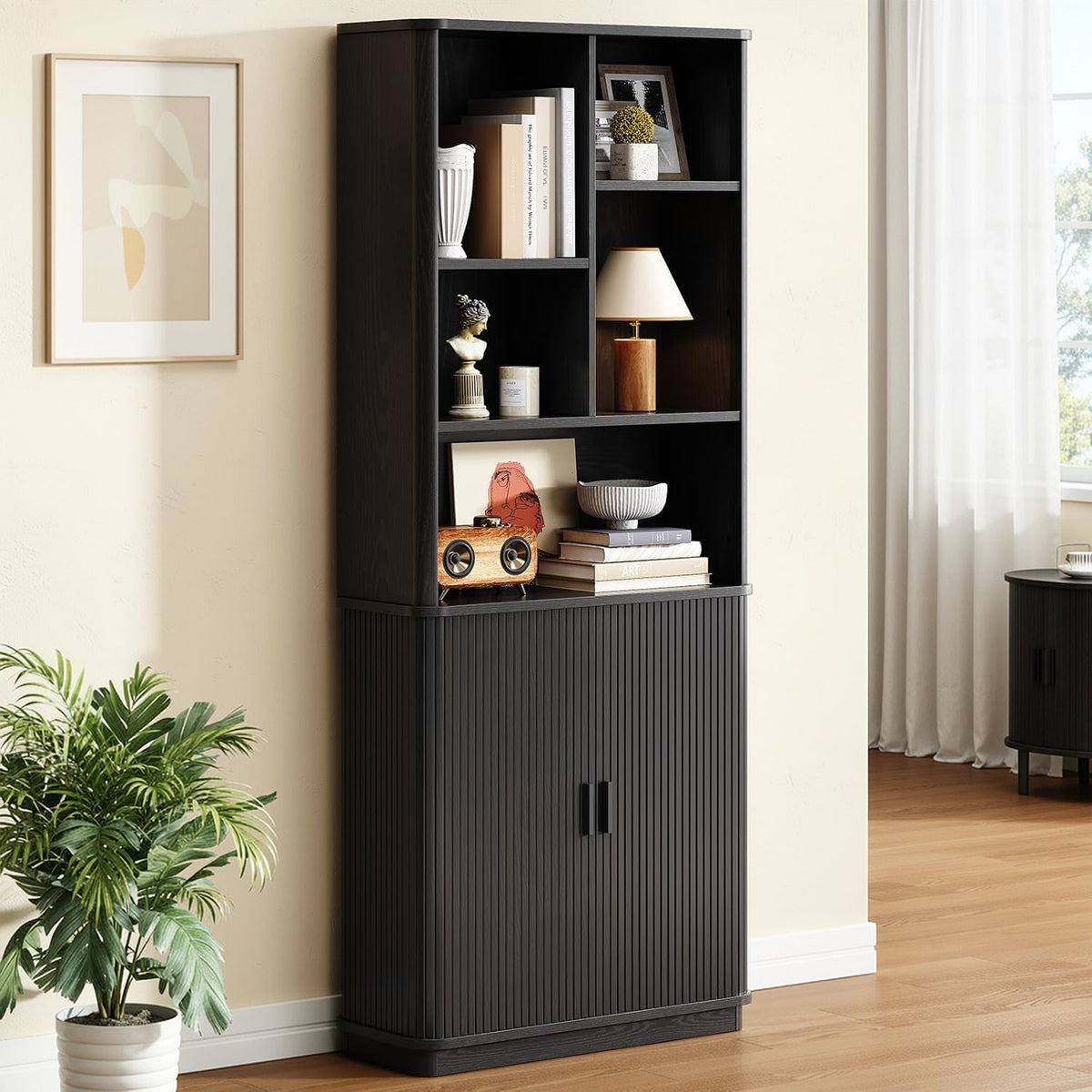 70.9 in Tall Bookcase with Doors