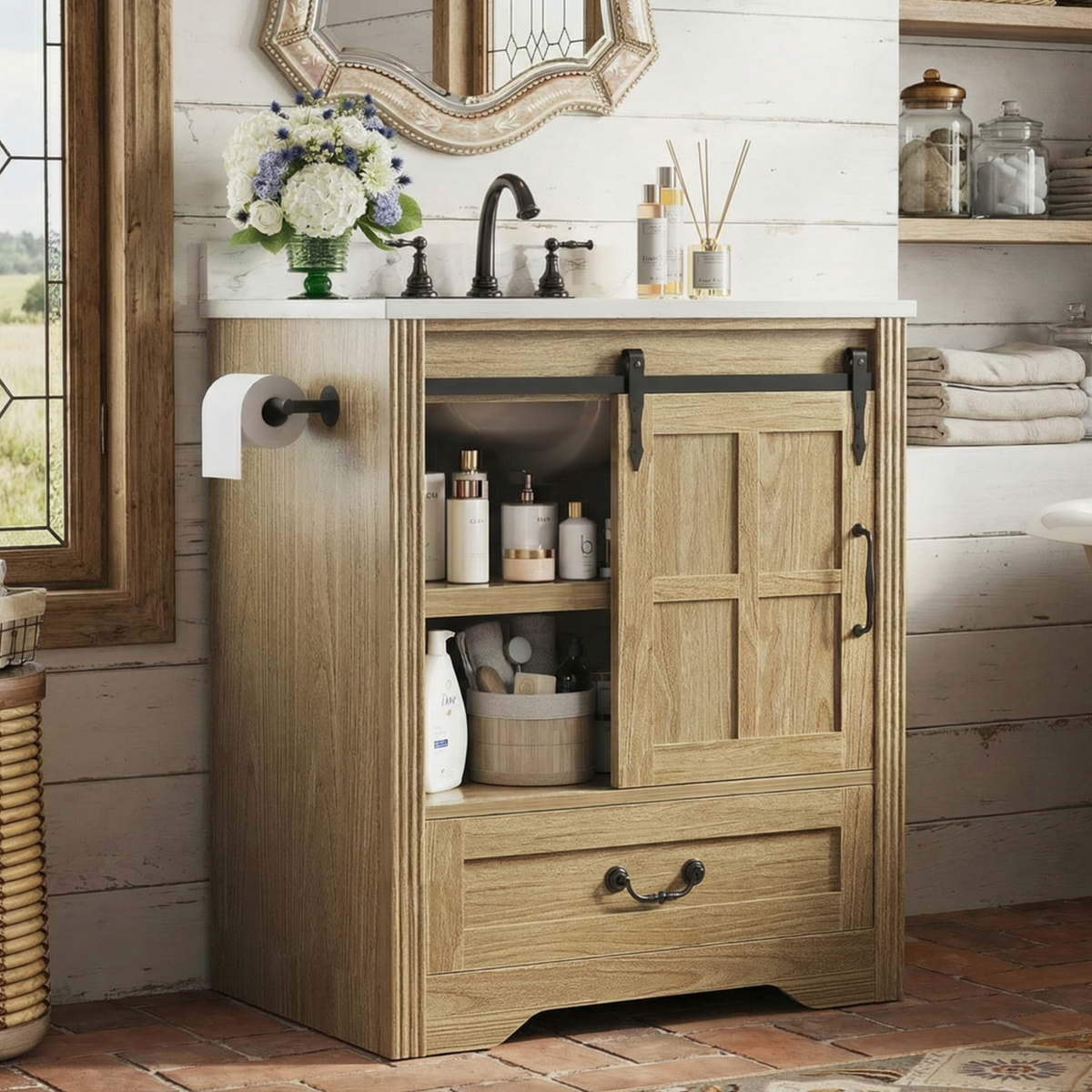 30 Inch Farmhouse Bathroom Vanity with Sink