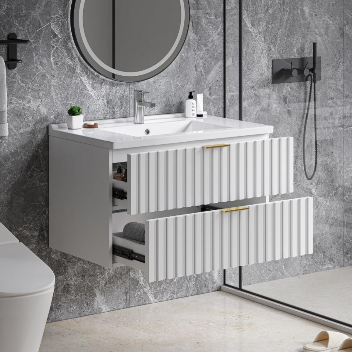 30 Inch Wall-Mounted Floating Bathroom Vanity