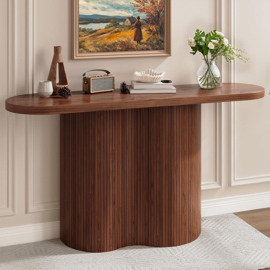 57 Inch Tambour Entryway Console Table