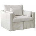 33 Inch Wide Coastal Armchair with Washable Slipcover