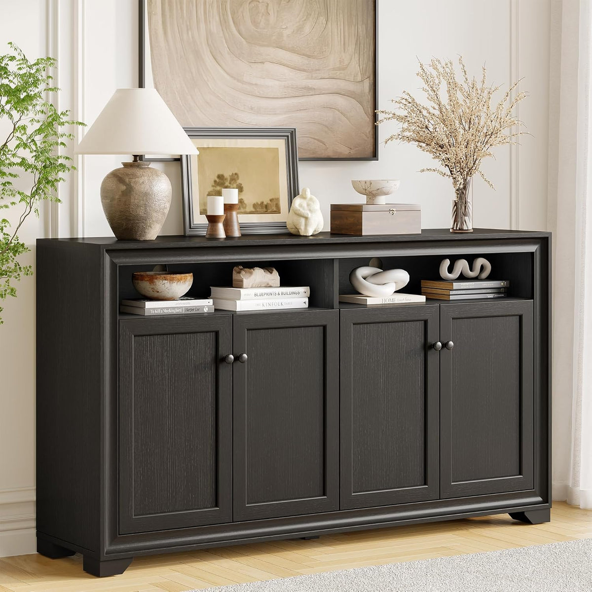 60 Inch Buffet Cabinet Sideboard with 4 Doors