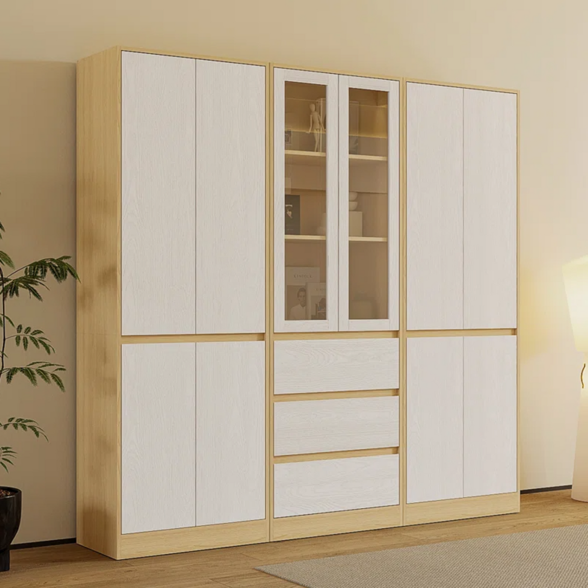 3-Piece Combination File Cabinet and Bookcase Set