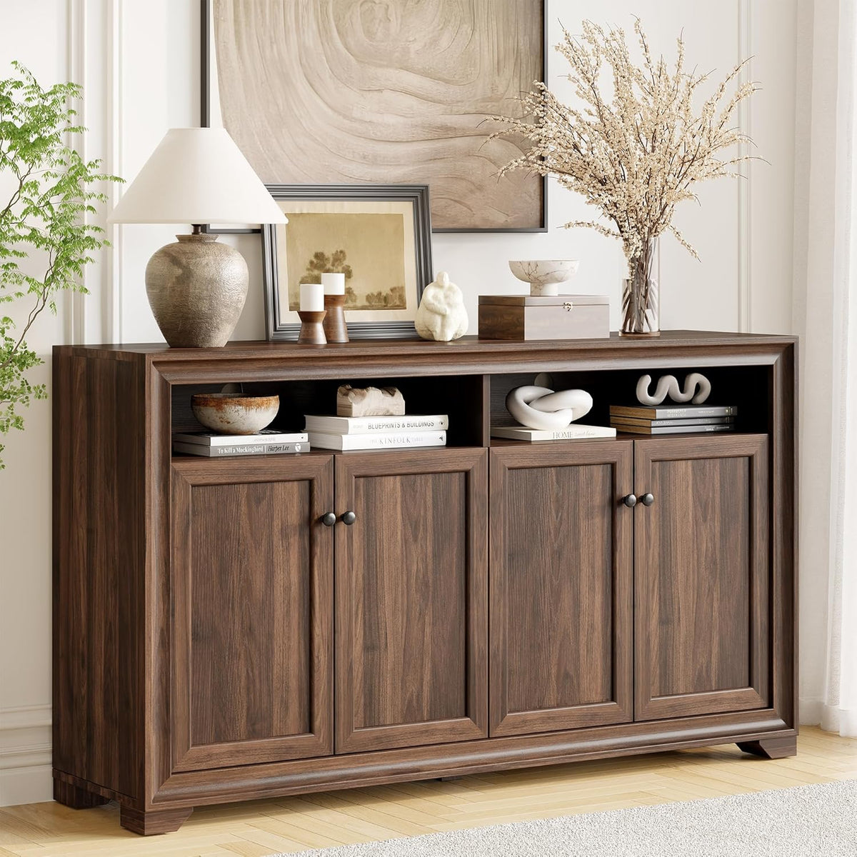 60 Inch Buffet Cabinet Sideboard with 4 Doors