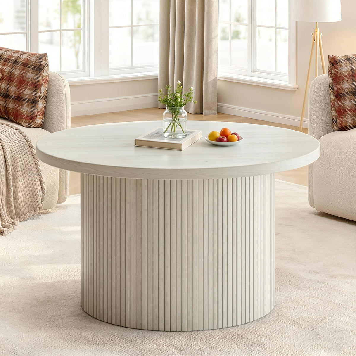 31.5 Inch Round Drum Coffee Table