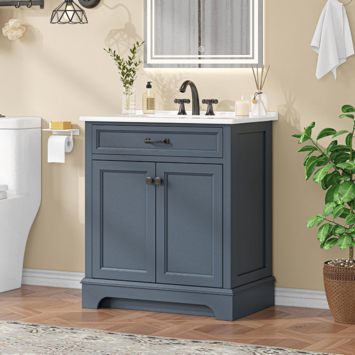 30 Inch Bathroom Vanity with Sink and Soft-Close Doors