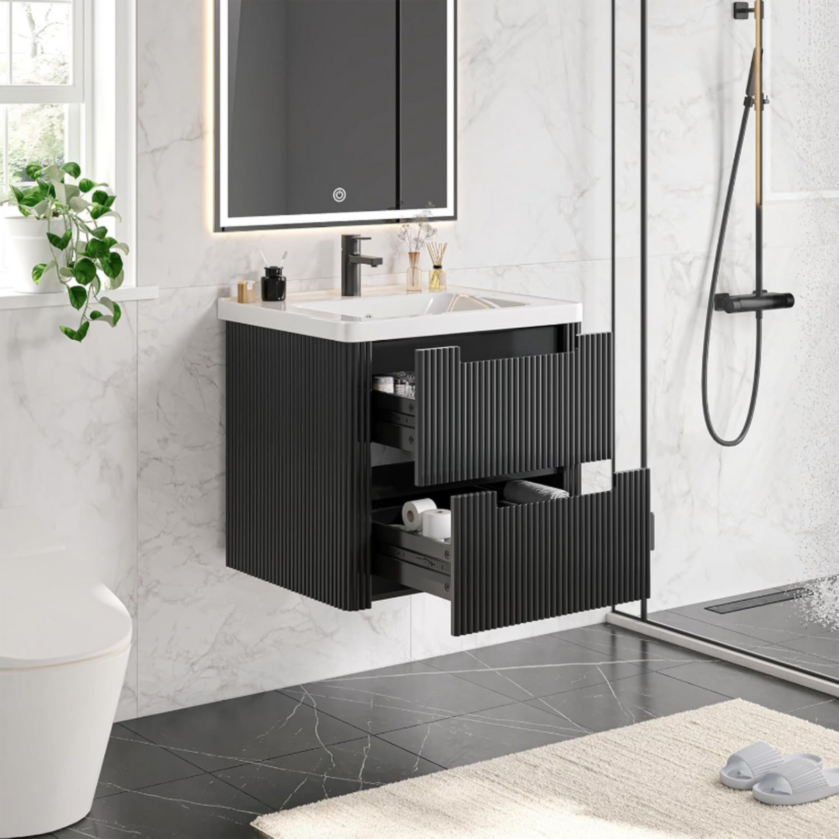 24-Inch Small Floating Bathroom Vanity with Sink