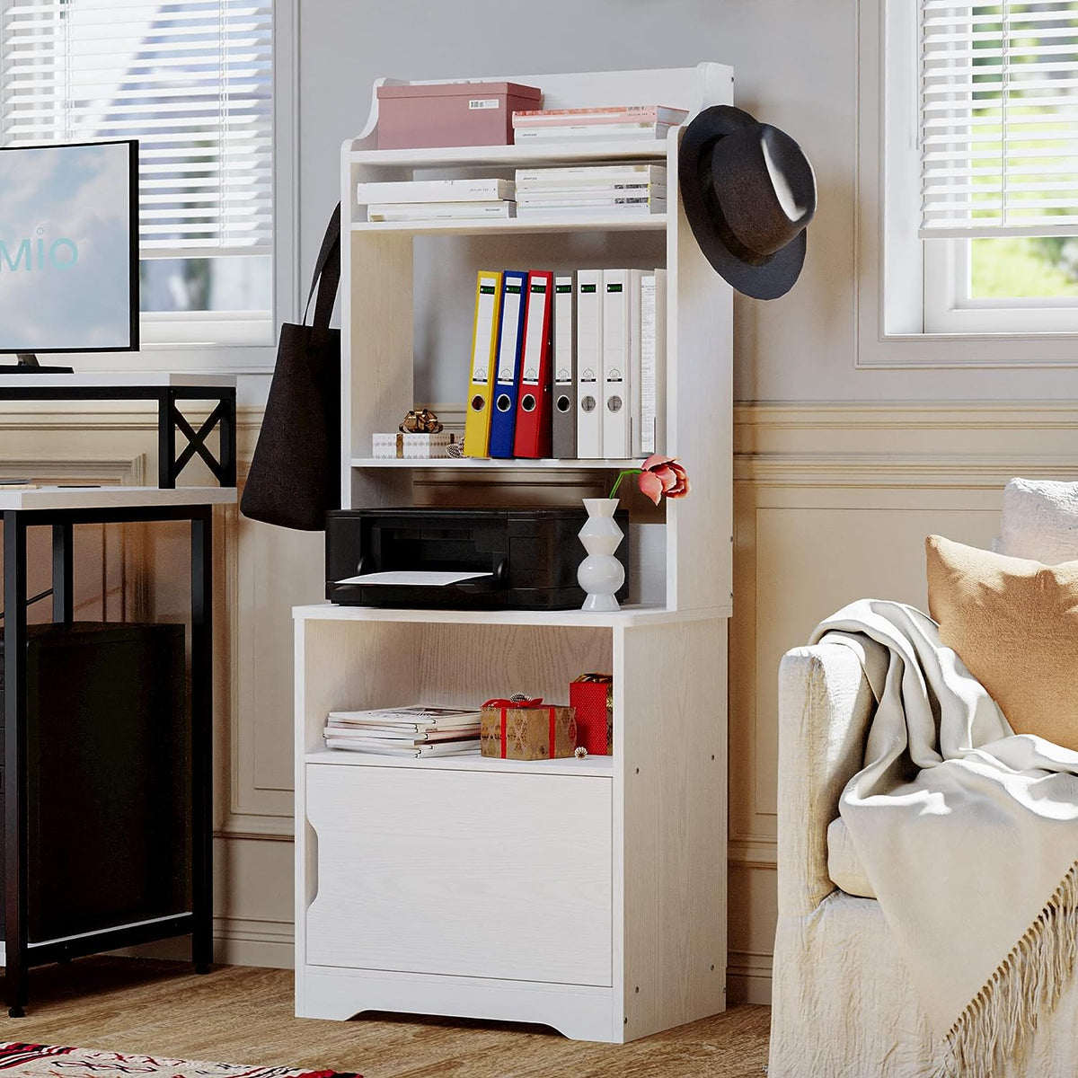 55 Inch Tall Nightstand with Charging Station