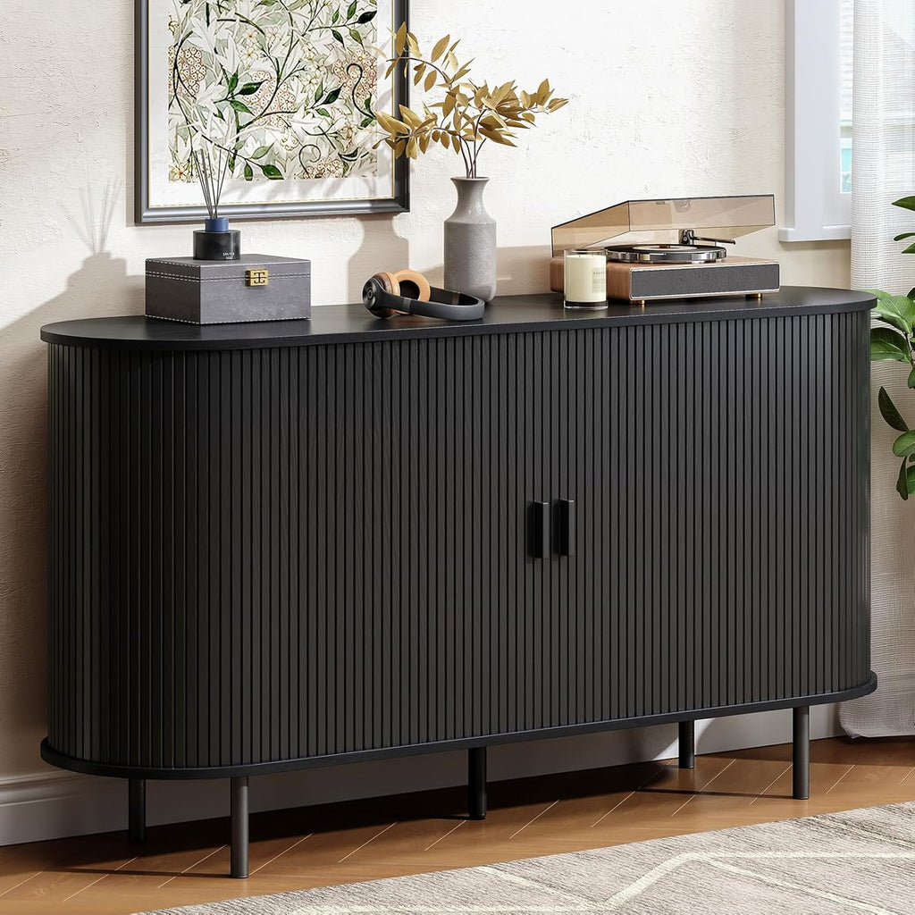 55 Inch Sideboard Buffet with Tambour Door