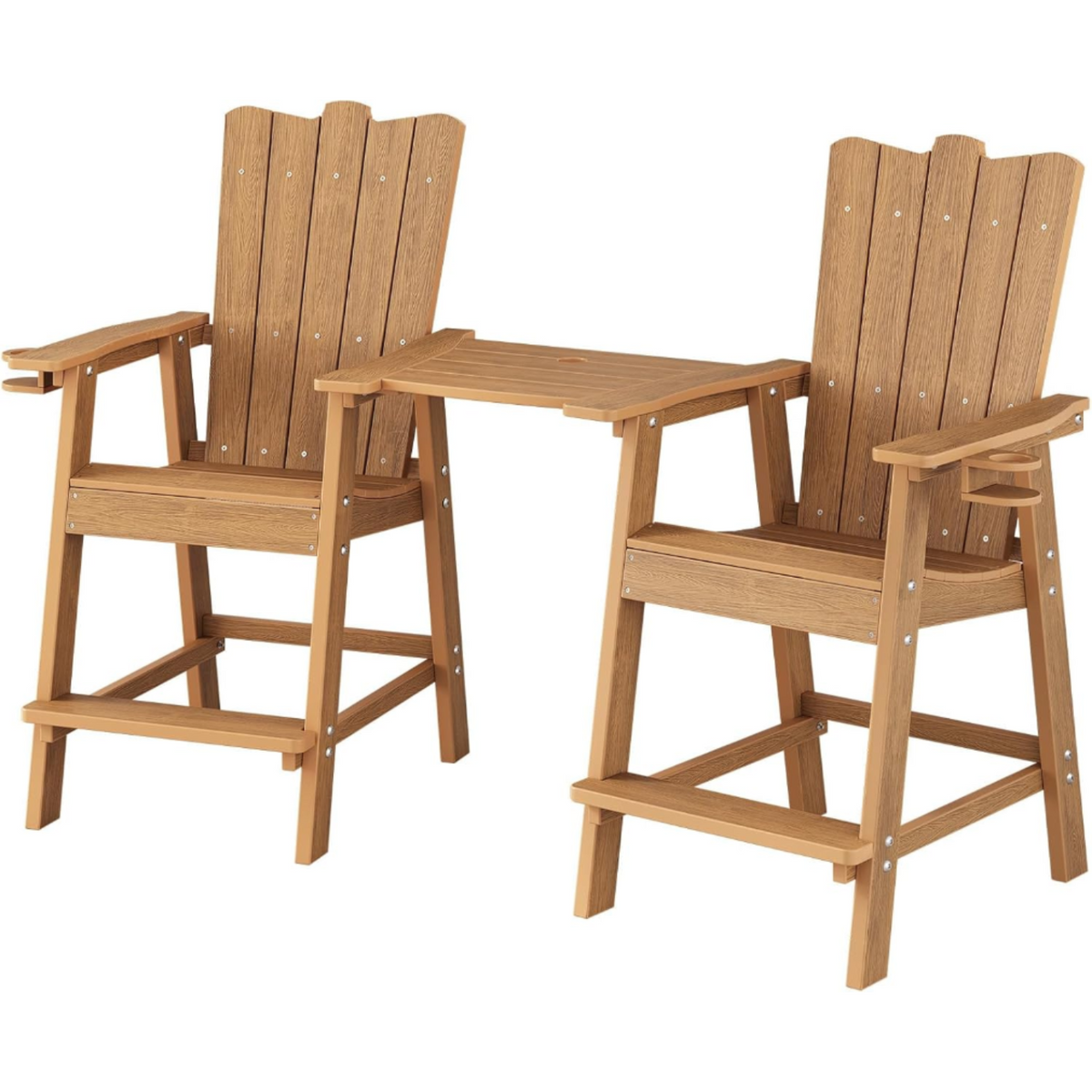 2-Piece Tall Adirondack Balcony Chair Set