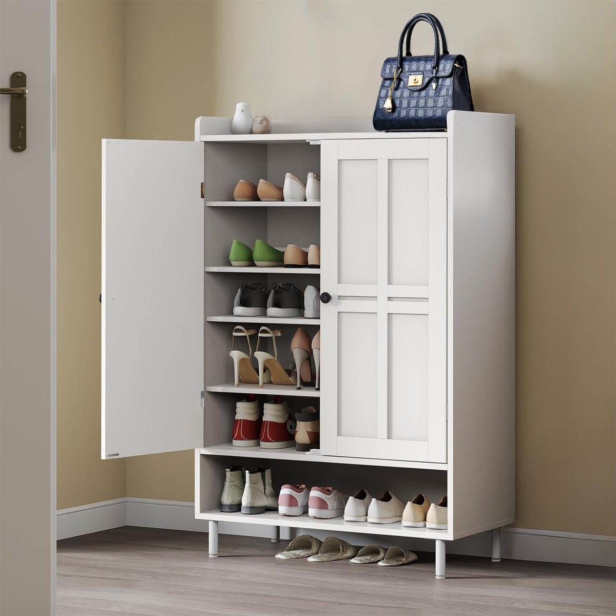 6-Tier Entryway Shoe Cabinet with 3 Adjustable Shelves