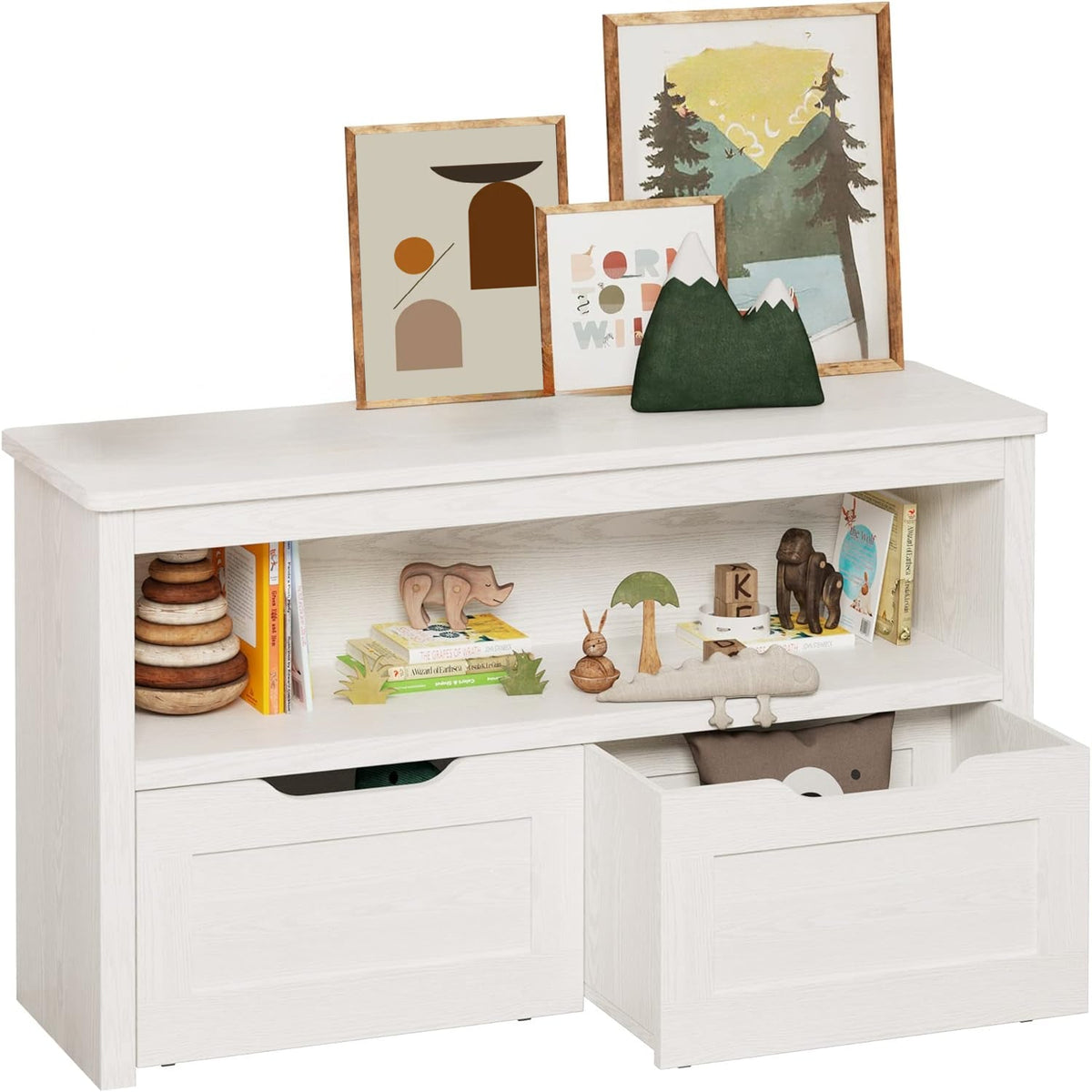 Kids Toy Storage Organizer with Bookshelf