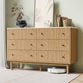 6-Drawer 54-Inch Fluted Dresser with Faux Marble Top