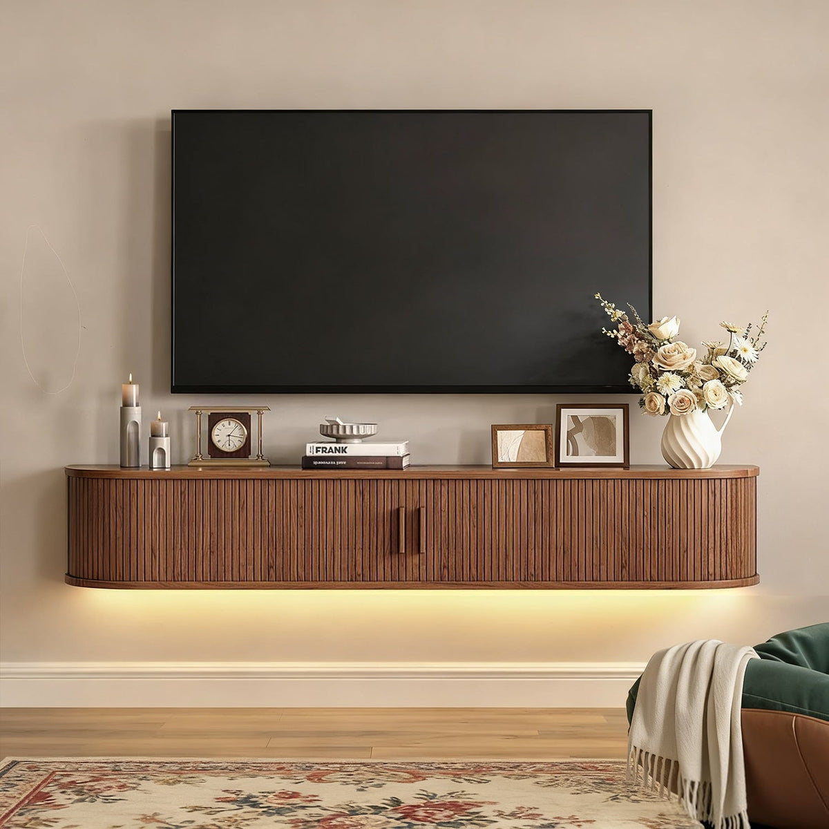 63 in Floating TV Stand with LED Lights