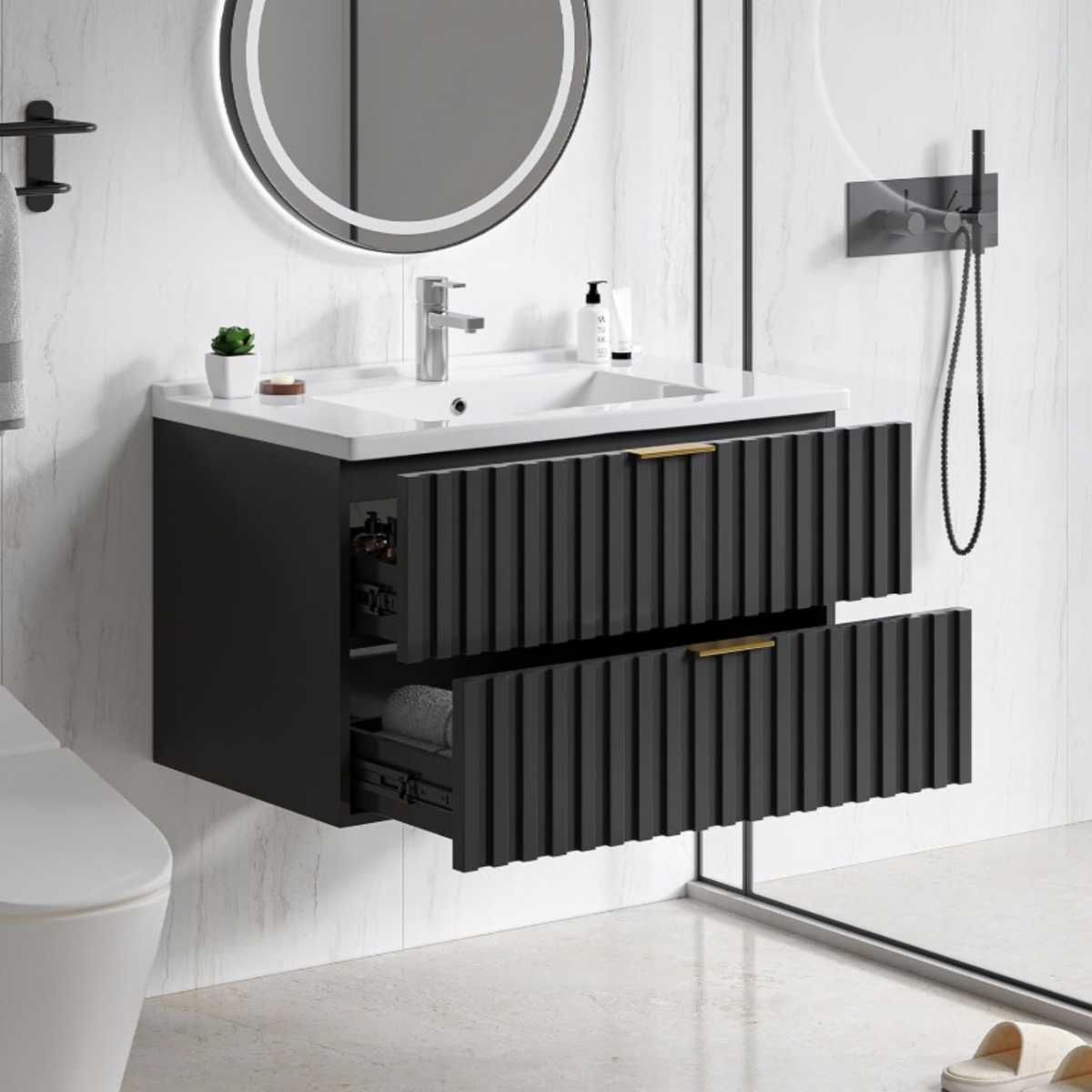 30 Inch Wall-Mounted Floating Bathroom Vanity