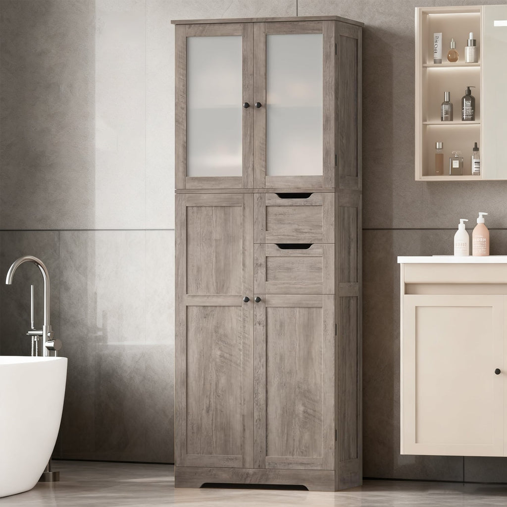67 in Tall Bathroom Storage Cabinet with Drawers