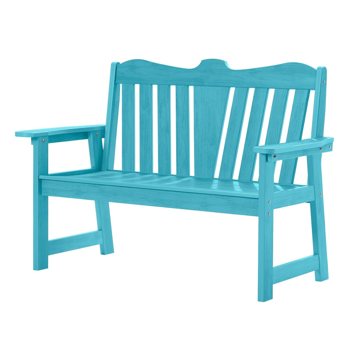 Weatherproof Patio Garden Bench with Wide Armrests