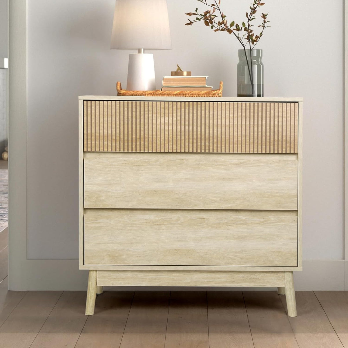 3 Drawer Farmhouse Dresser with Wide Drawers
