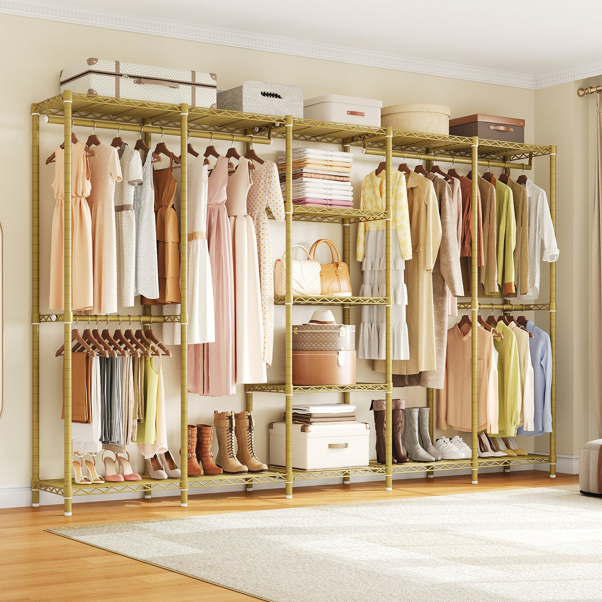 Heavy Duty Freestanding Closet Organizer with Wire Shelves