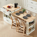 Kitchen Island with Extendable Table and Power Outlet