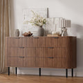 7-Drawer 60-Inch Fluted Dresser with Metal Handles