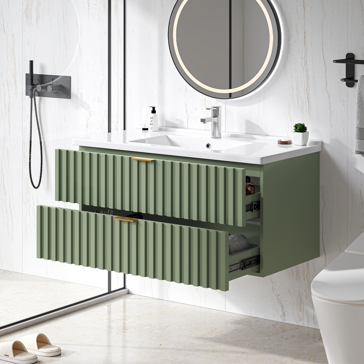 36 Inch Wall-Mounted Floating Bathroom Vanity