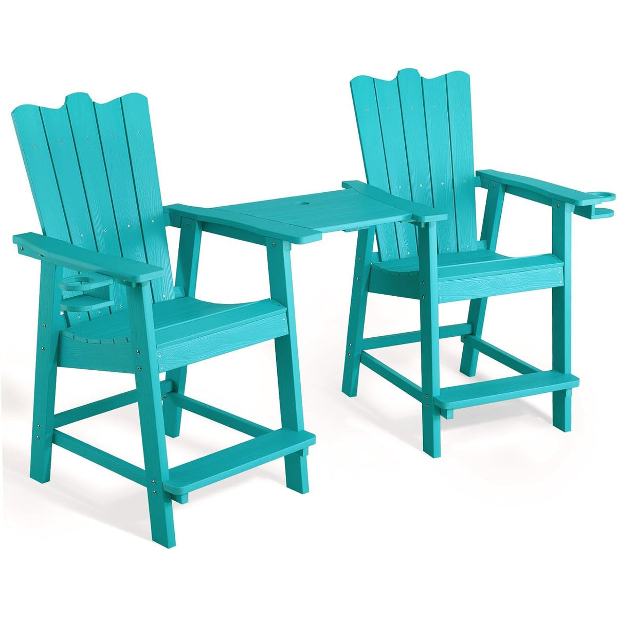 2-Piece Tall Adirondack Balcony Chair Set