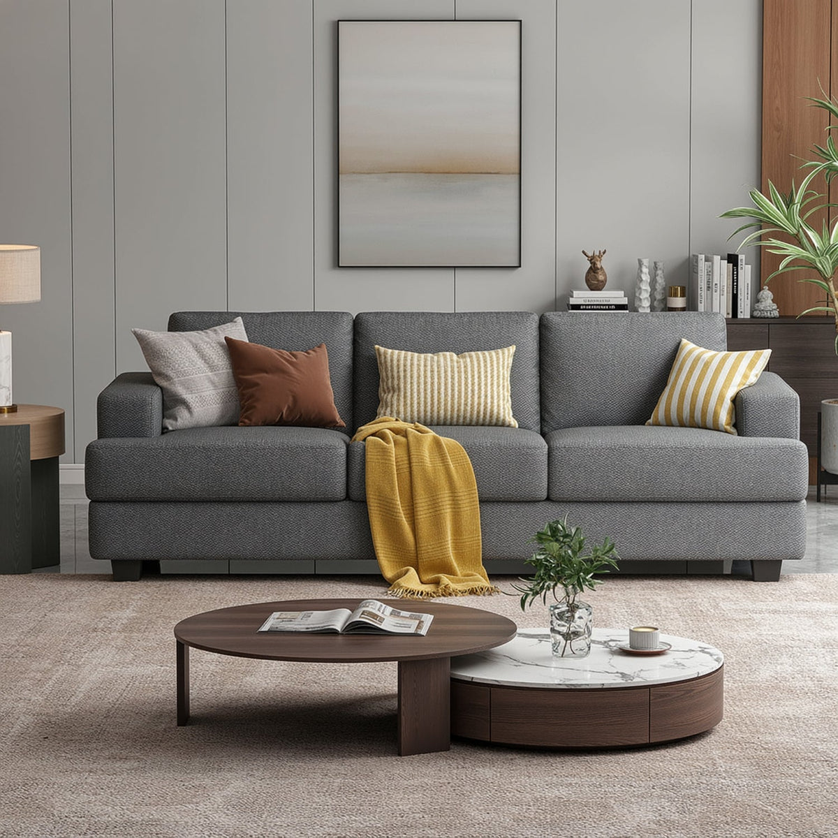 89 in Oversized 3-Seater Sofa with Deep Seats