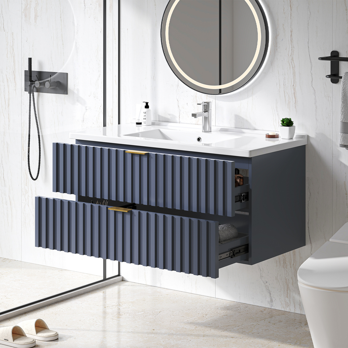 36 Inch Wall-Mounted Floating Bathroom Vanity