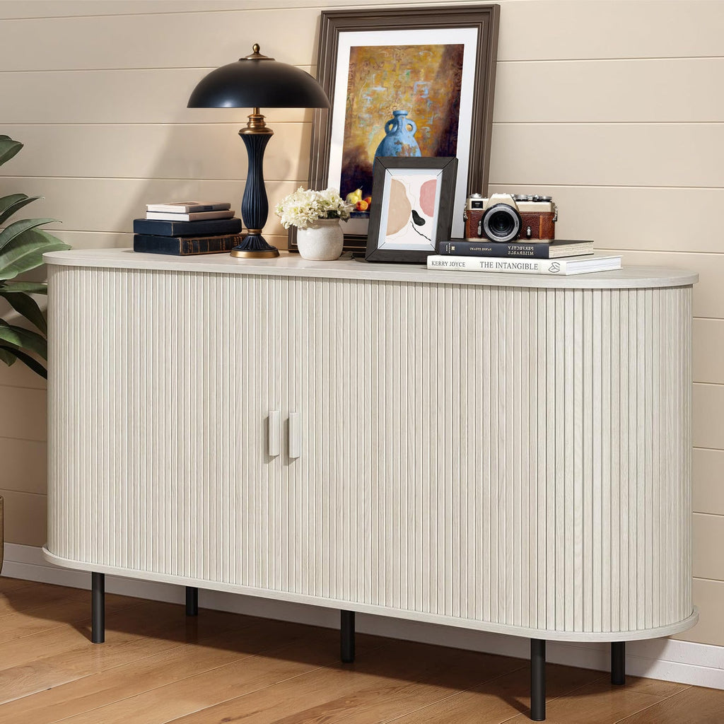 55 Inch Sideboard Buffet with Tambour Door