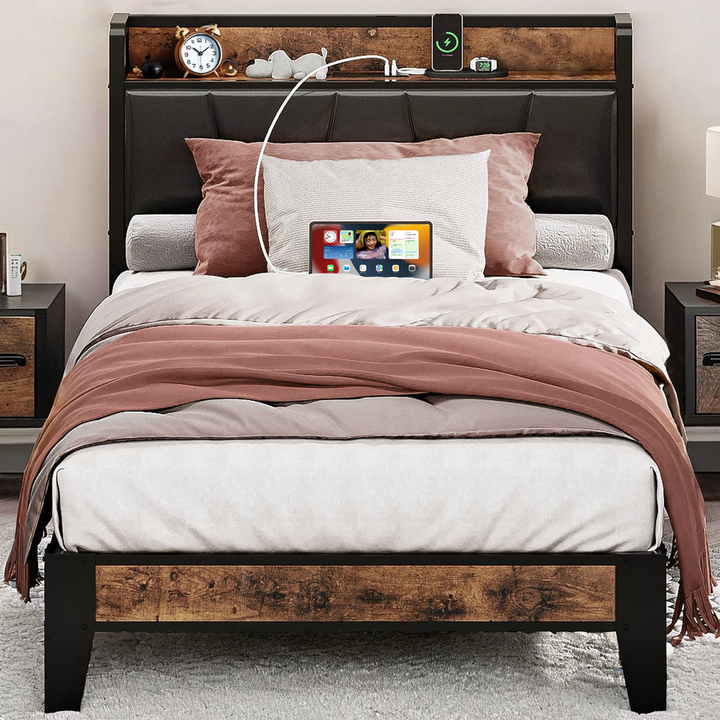 Twin and Twin XL Upholstered Storage Bed Frame