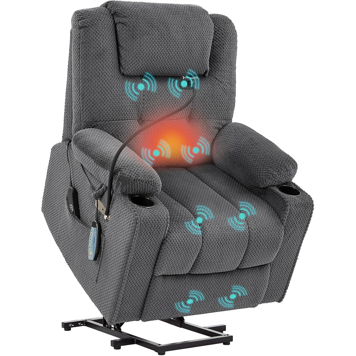 Power Recliner Chair with Massage, Heat and USB Port