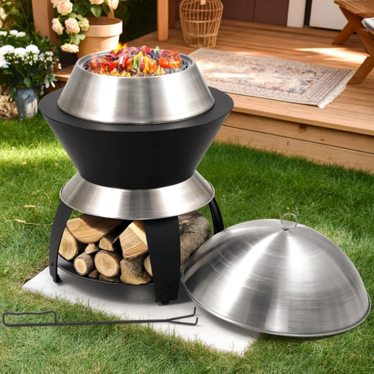 Stainless Steel Smokeless Wood Burning Fire Pit