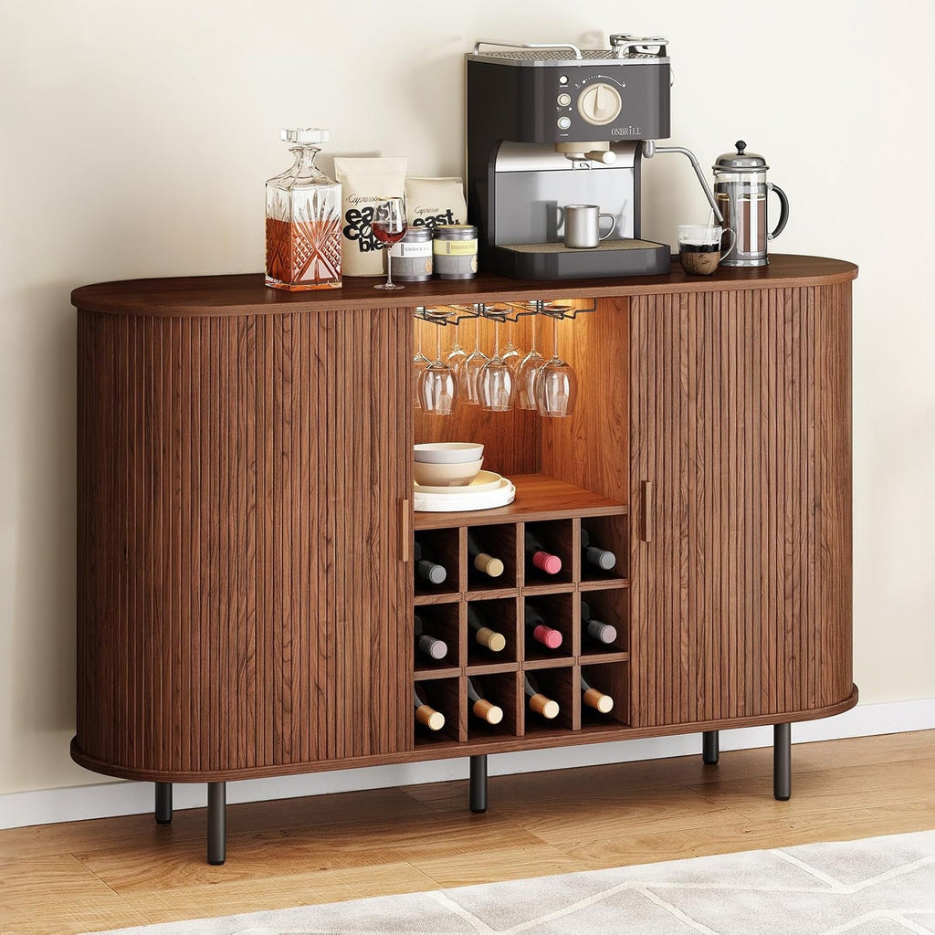 55 Inch LED Wine Bar Cabinet and Coffee Station