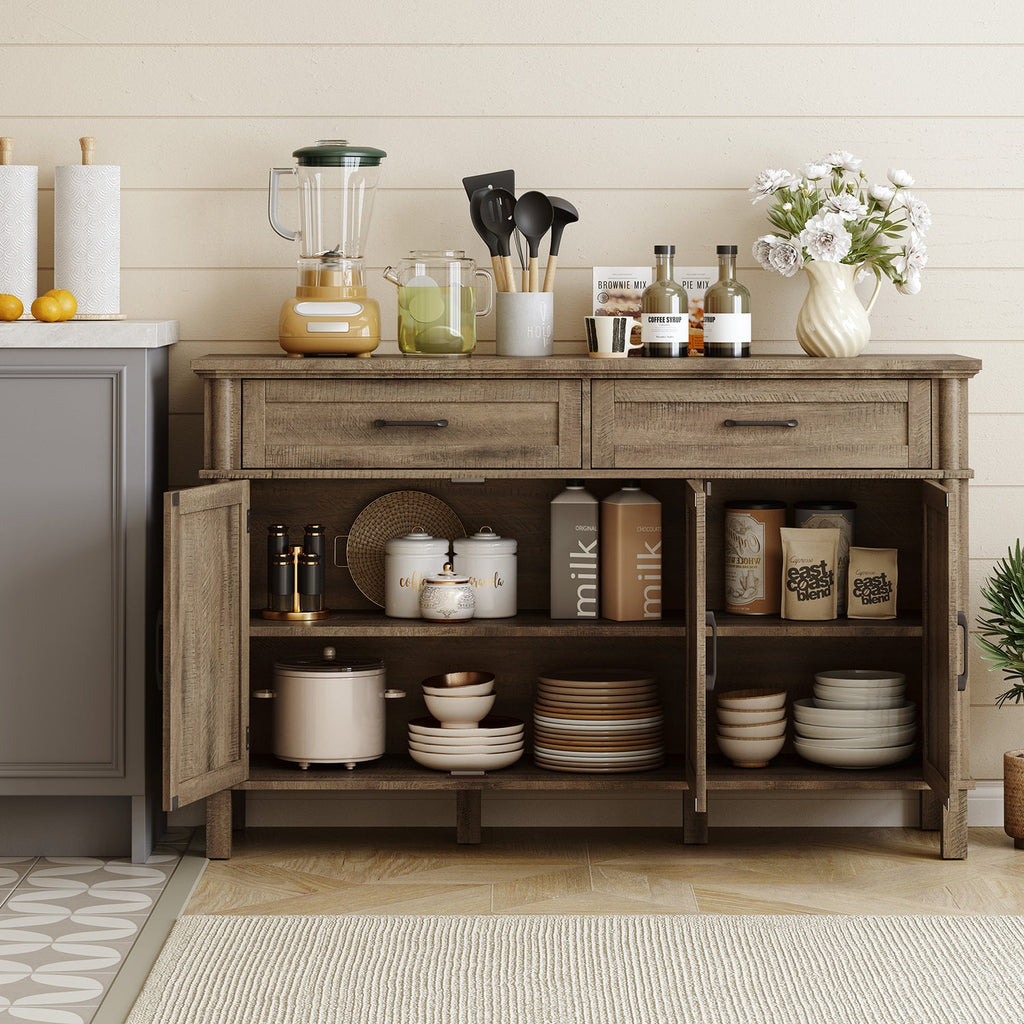 Wood Buffet Sideboard with 2 Drawers and 3 Doors