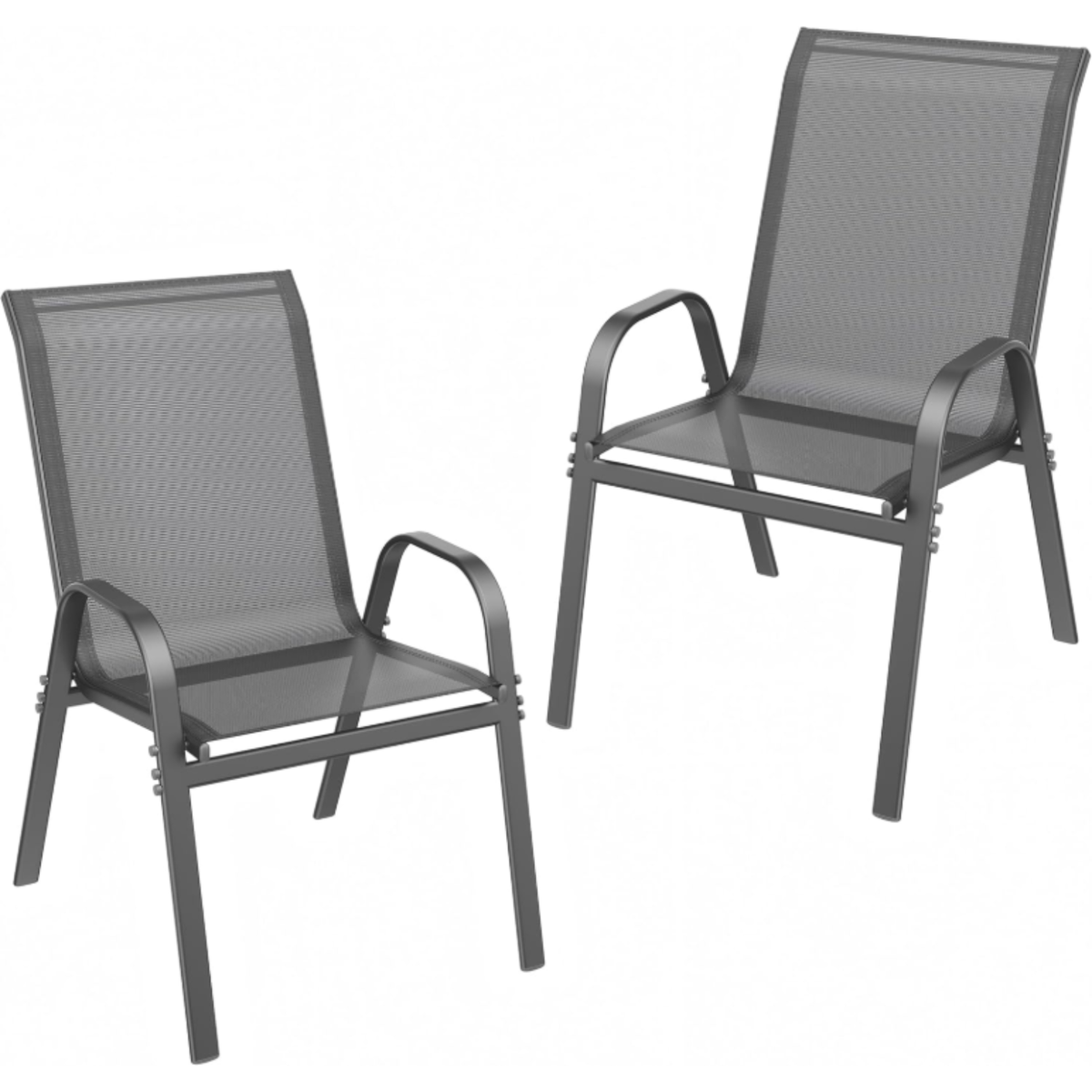 Stackable Metal Outdoor Dining Chairs, Set of 2, 4 or 6